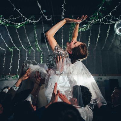 bride dancing in devon