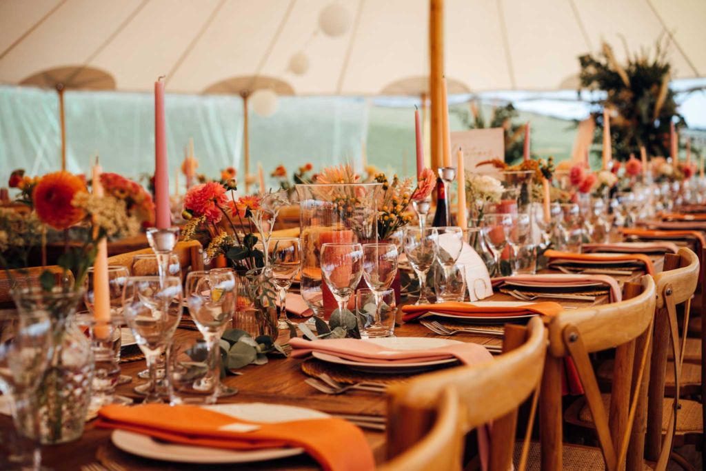 table settings at wedding