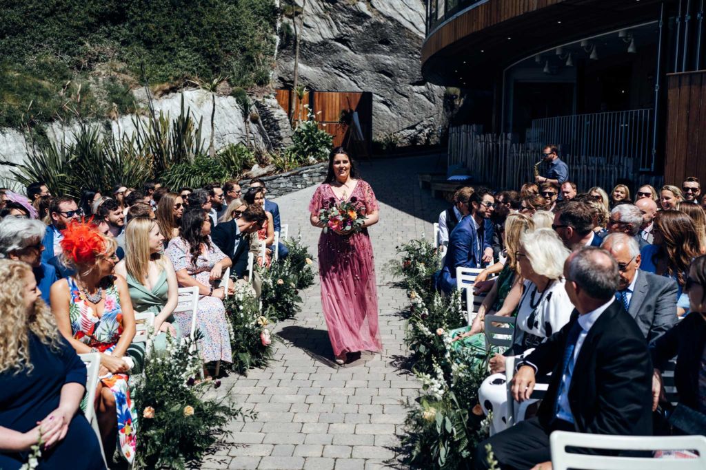Bridesmaid at Devon beach wedding